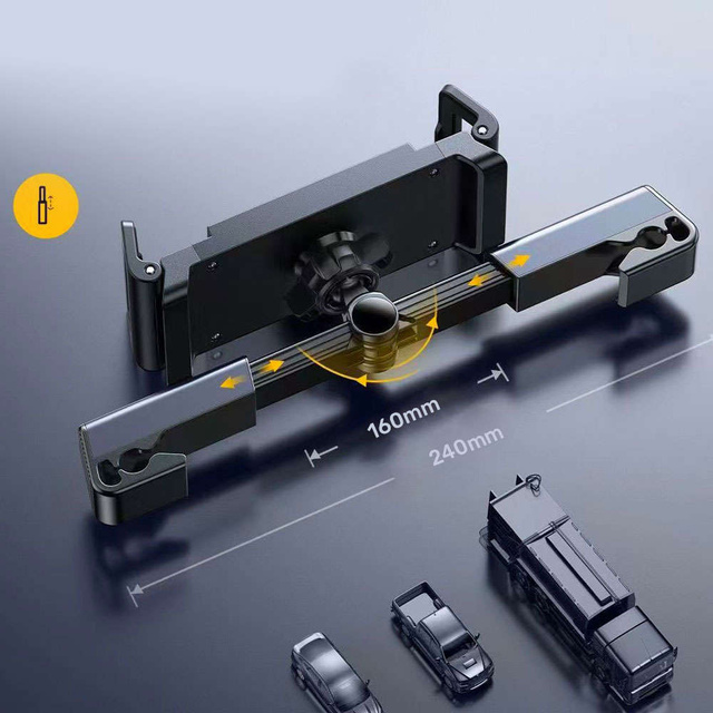 Uchwyt samochodowy na telefon/ tablet 4.7-12.9" Alogy Car Headrest Holder na zagłówek czarny