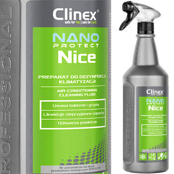 Płyn środek do dezynfekcji odgrzybiania klimatyzacji i wentylacji CLINEX Nano Protect Nice 1L