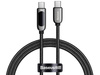 Kabel 1m Baseus przewód USB-C Type C z miernikiem prądu PD 5A 100W Black