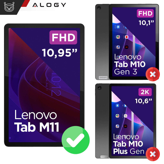 Etui do Lenovo Tab M11 10.95" TB330FU/TB330XU/TB331FC Smart Case Pencil z klapką obudowa Alogy Czarno-przezroczyste