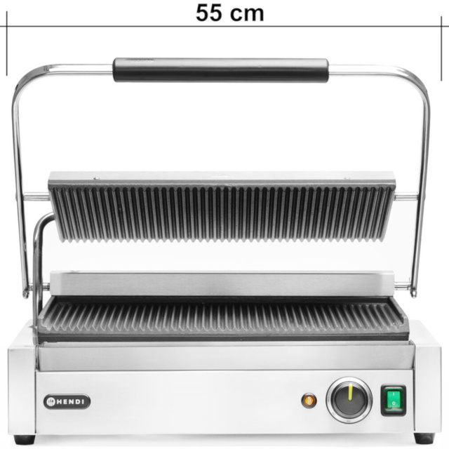 Grill elektryczny kontaktowy XL Pianini 548 x 415 mm 2700 W - Hendi 263624