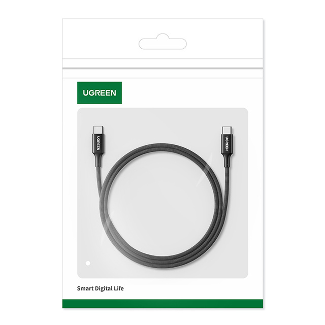 Kabel przewód USB-C w oplocie PD 100W 5A 480Mb/s 1m czarny