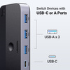 Przełącznik switch 2-in-4 na 2 komputery USB 3.0 + 2x kabel USB-A czarny