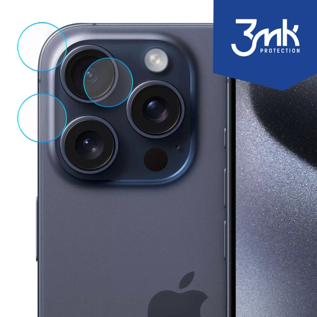 Szkło hybrydowe na aparat do Apple iPhone 16 Pro Max osłona na obiektyw 3mk Lens Protection zestaw 4 sztuk